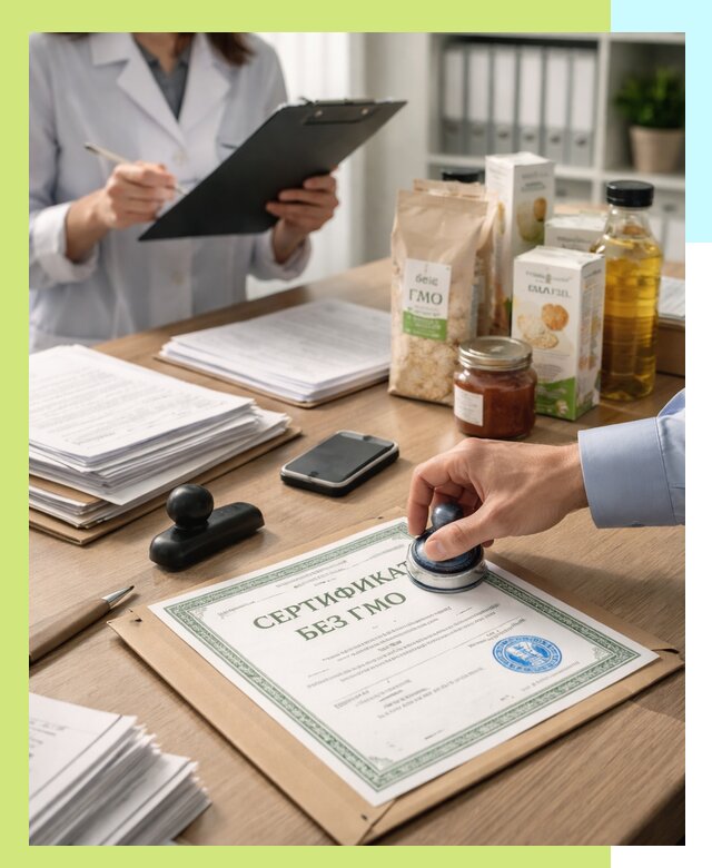 Получение сертификата Без ГМО для продукции в Воскресенске
